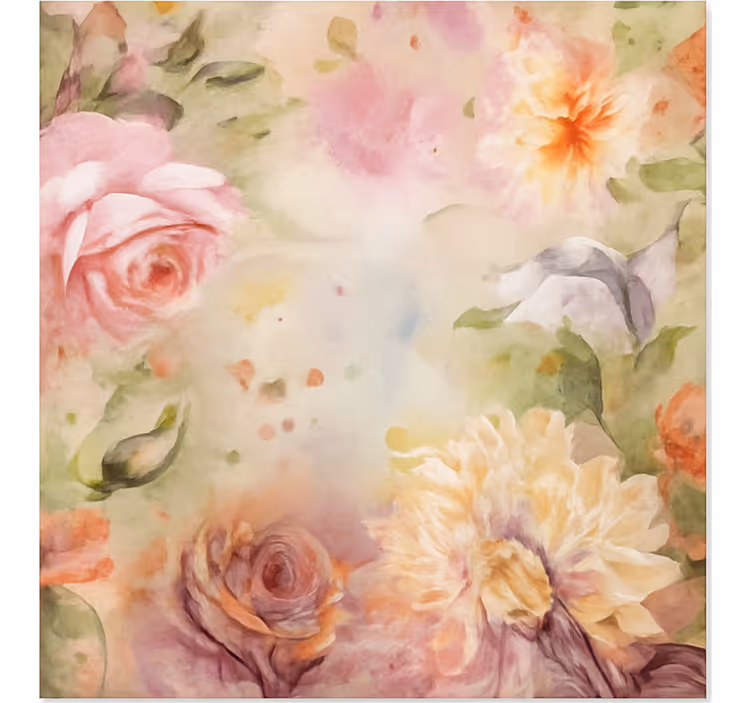 Living room roller blind in pink floral roses - TenStickers