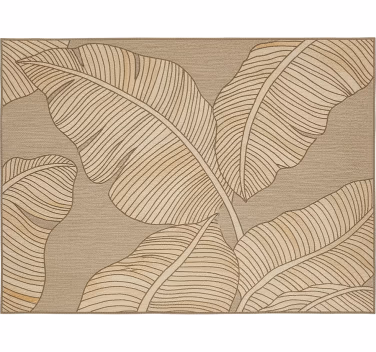 Beige big leaves design living room roller blind - TenStickers