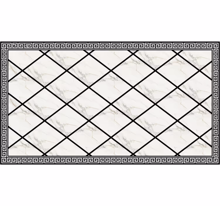 Living room roller blind in black and white marble - TenStickers