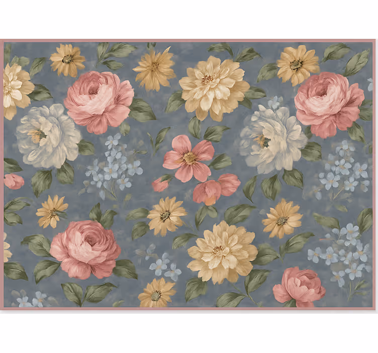 Living room roller blind floral painting design - TenStickers