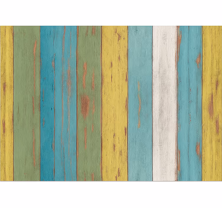 Living room roller blind in colorful washed wood - TenStickers