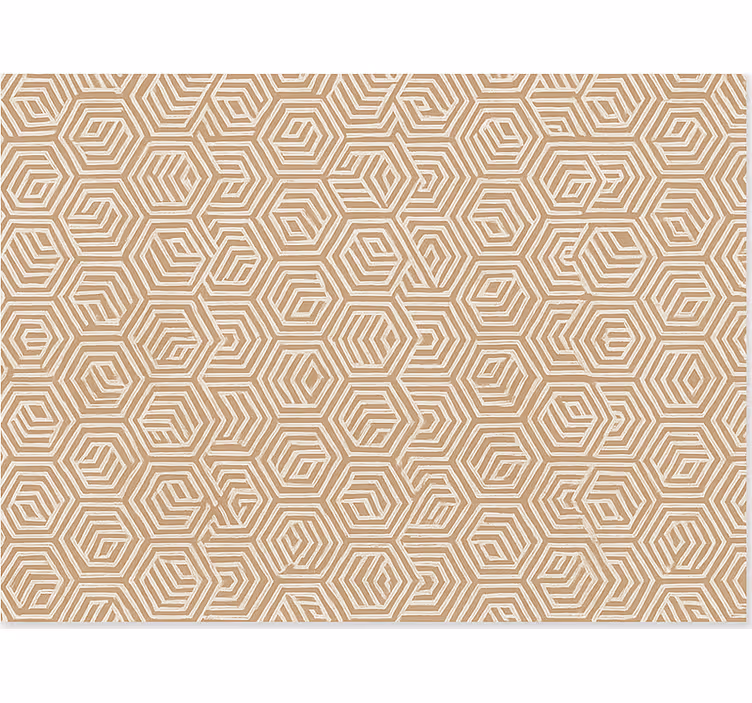 Living room roller blind in beige abstract patterns - TenStickers