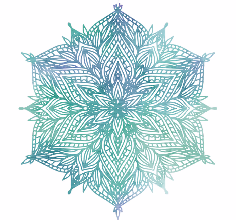 Bedroom roller blind in turquoise mandala design - TenStickers