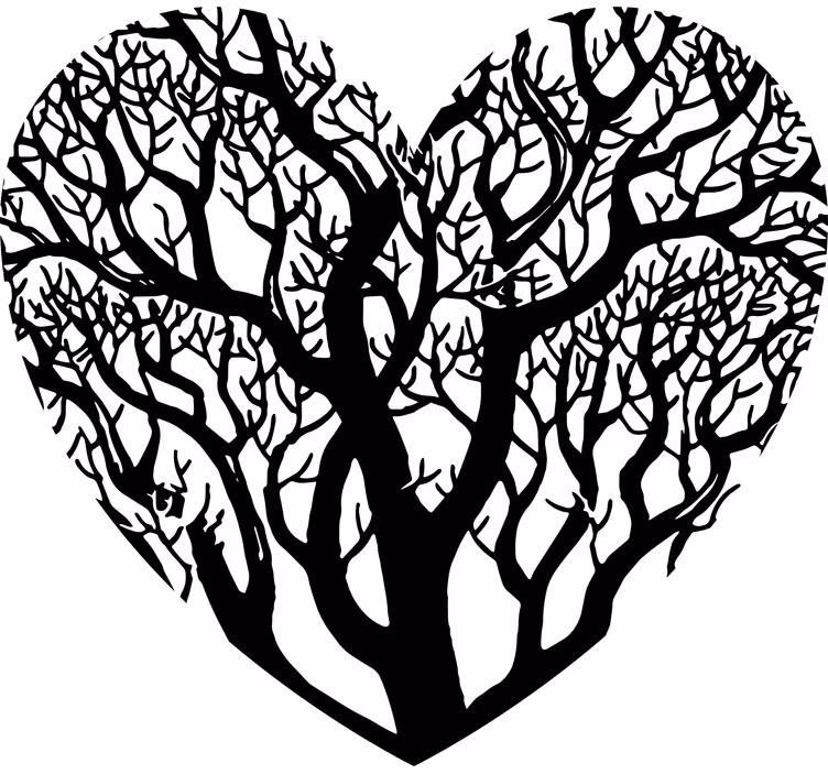 Bedroom roller blind heart tree design - TenStickers