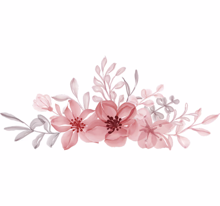 Pink flowers bedroom roller blind - TenStickers