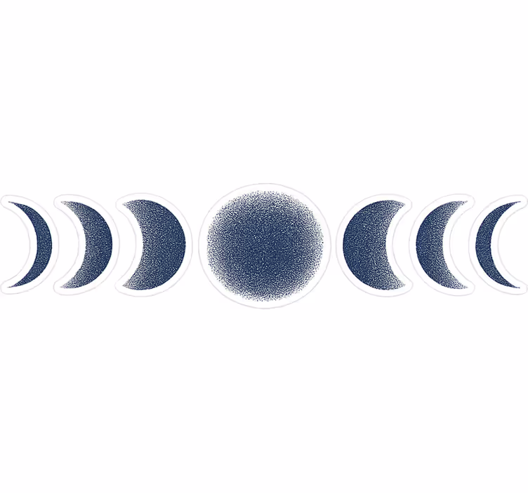 Bedroom roller blind abstract moon phases dark blue - TenStickers
