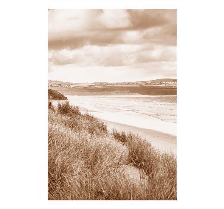 Bedroom roller blind coastal landscape in sepia - TenStickers