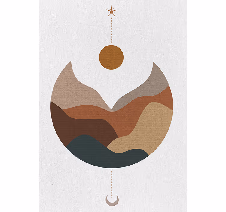 Bedroom roller blind minimalist sunset mountains - TenStickers