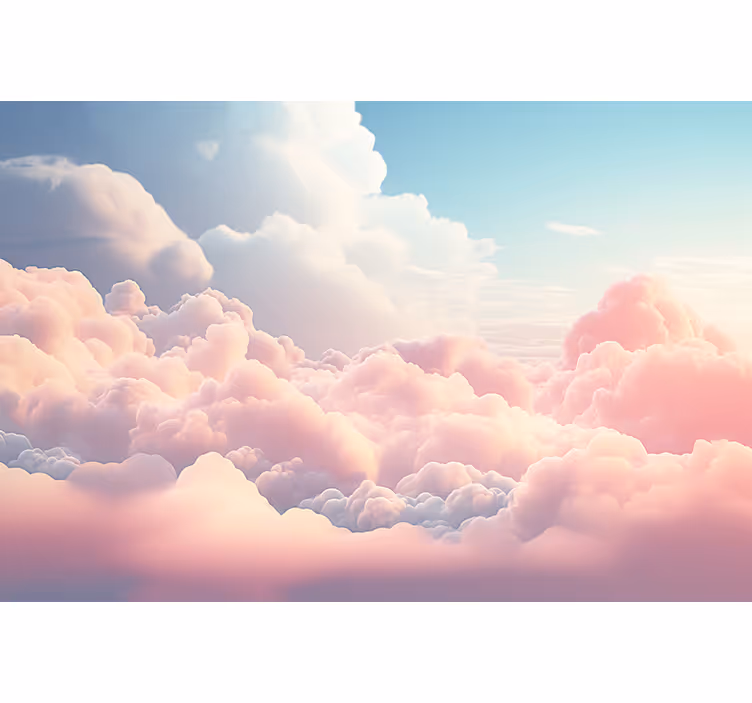 Children room roller blind pink cloud landscape - TenStickers