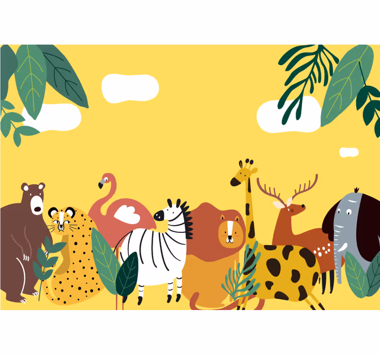 Different wild animal species children room roller blind - TenStickers