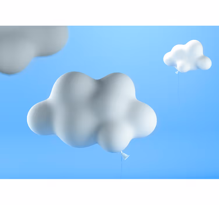 Children room roller blind with cloud shaped balloons - TenStickers