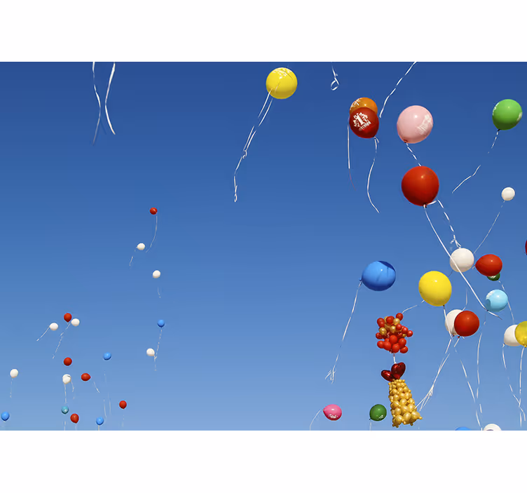 Children room roller blind bright balloons in the sky - TenStickers