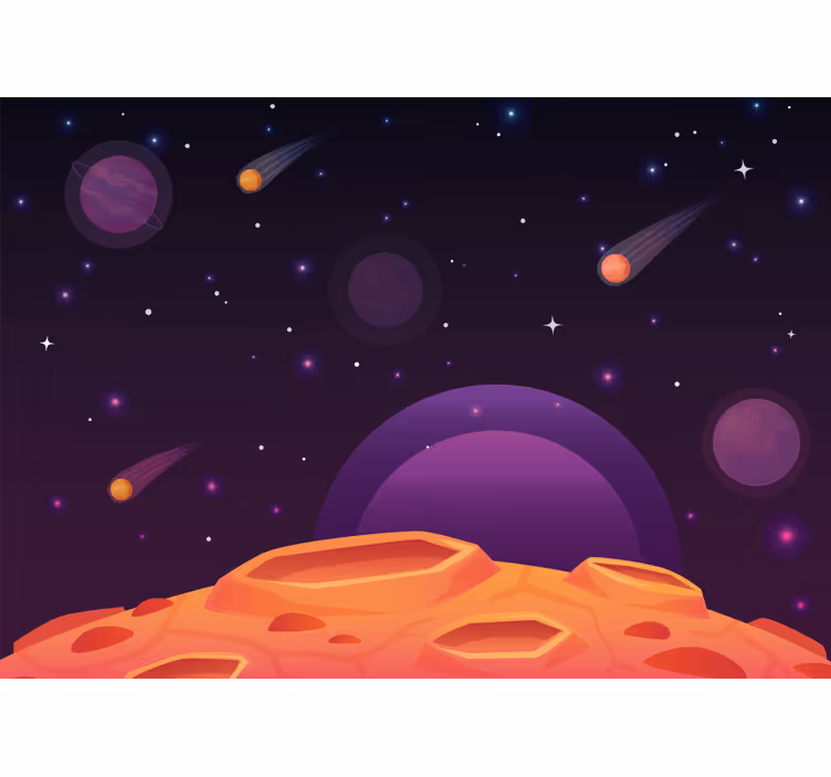 Children room roller blind cartoon planet design - TenStickers