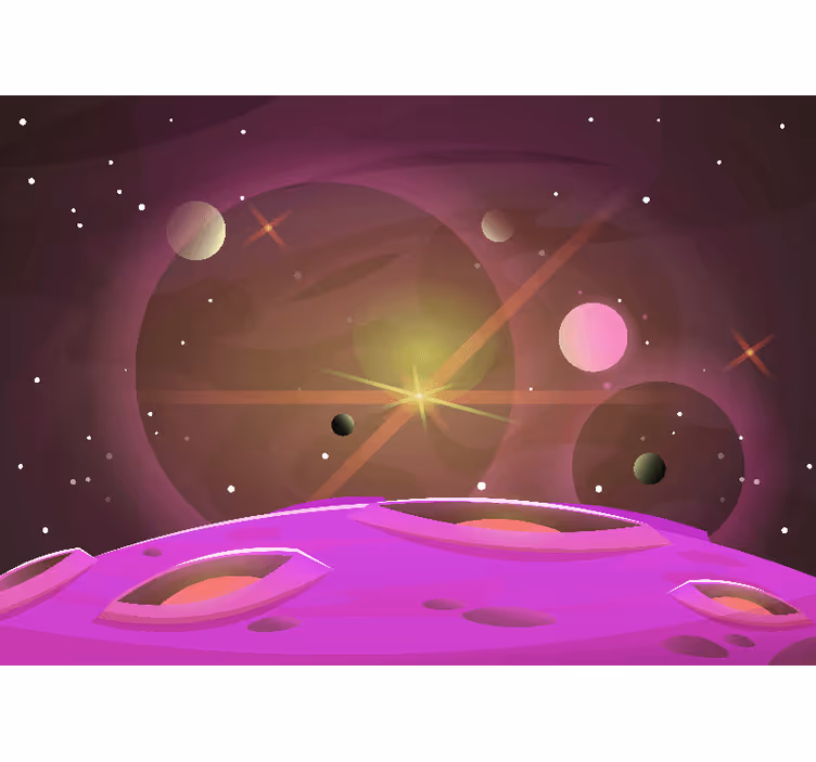 Children room roller blind with futuristic space views - TenStickers