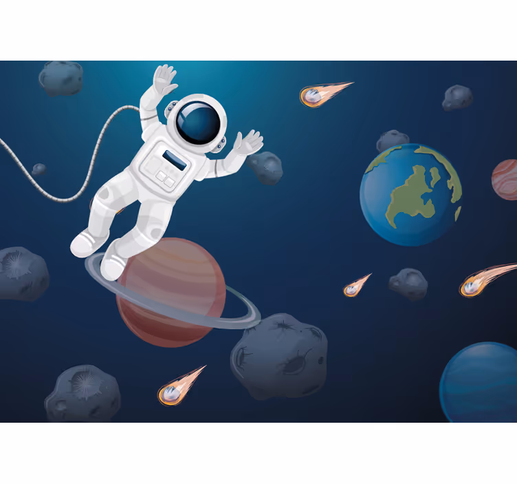 Children room roller blind floating spaceman design - TenStickers