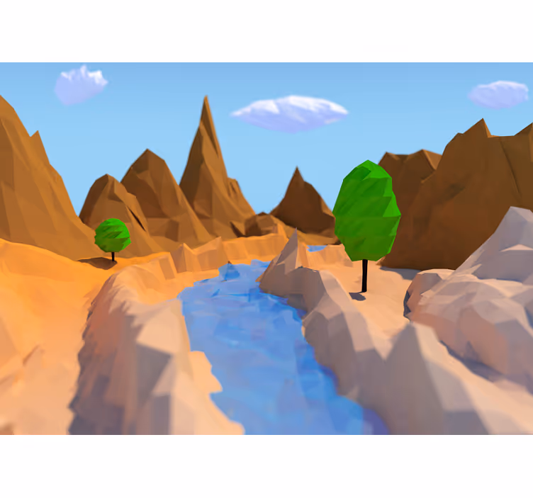 Children room roller blind mountain forest desert 3d - TenStickers