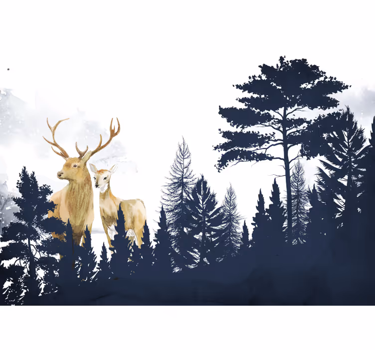 Children room roller blind scandinavian forest friends - TenStickers