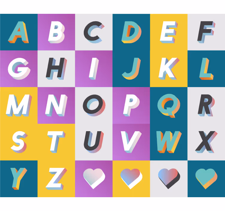 Children room roller blind colorful alphabet area - TenStickers