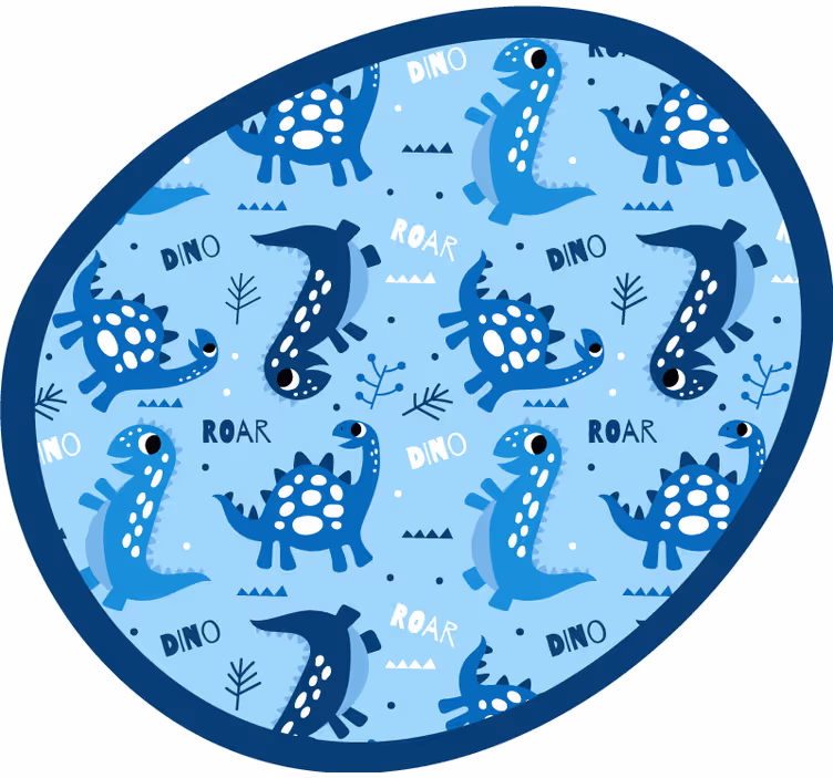 Children room roller blind with blue dinosaurs design - TenStickers