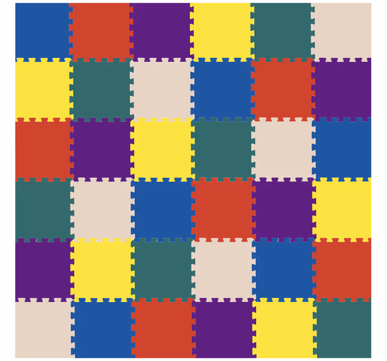 Children room roller blind in colorful squares - TenStickers