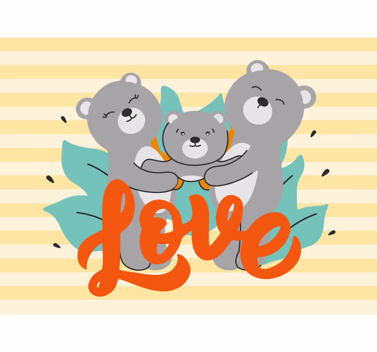 Three cute bears looking children room roller blind - TenStickers