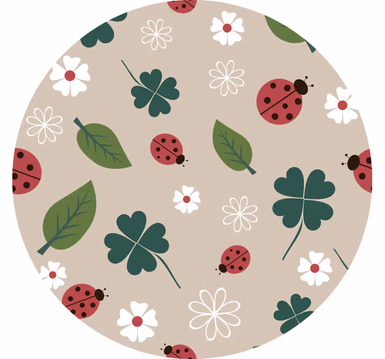 Children room roller blind with ladybug leaves - TenStickers