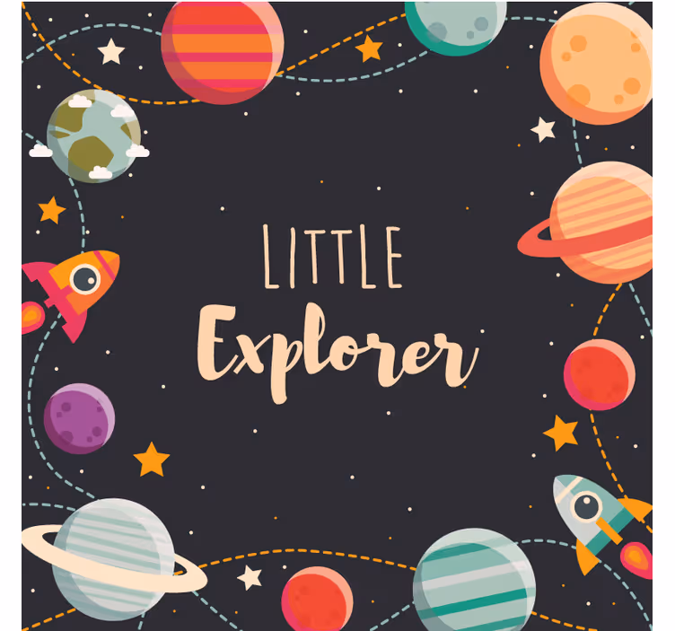 Children room roller blind custom space explorers - TenStickers