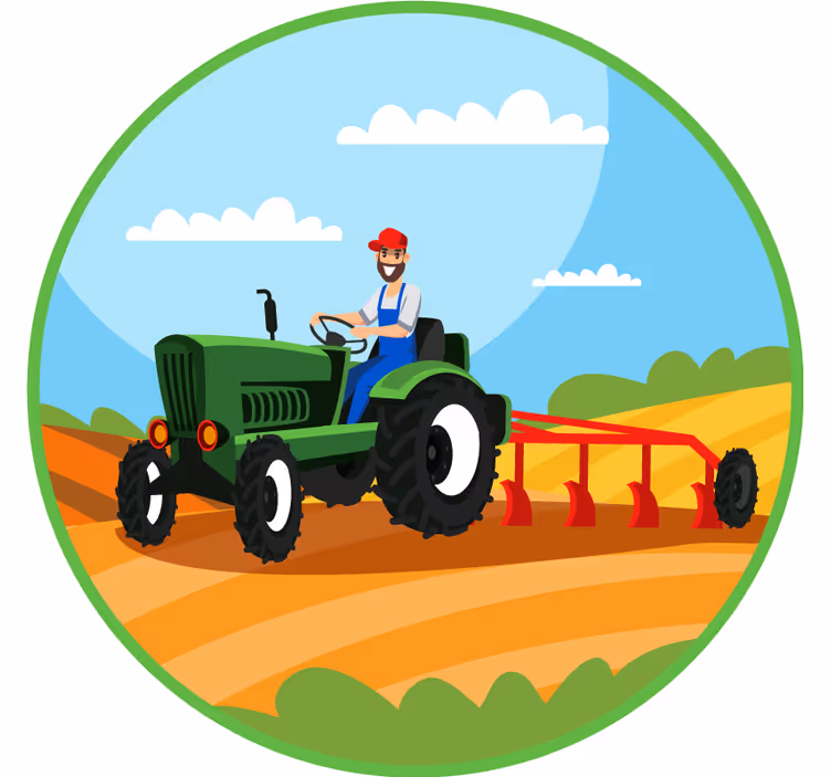 Children room roller blind ploughing tractor design - TenStickers