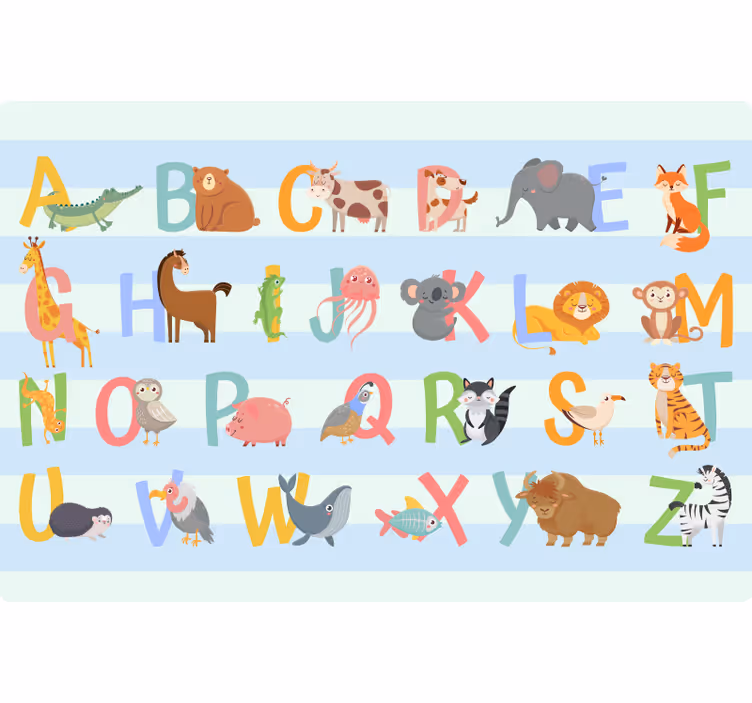 Children room roller blind alphabet and figures - TenStickers