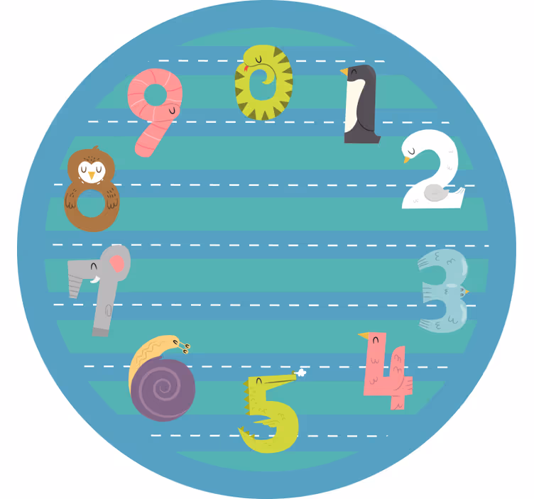 Children room roller blind animal numbers - TenStickers
