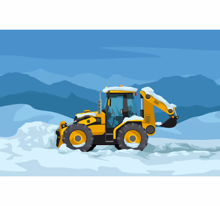 Children room roller blind yellow tractor realistic - TenStickers