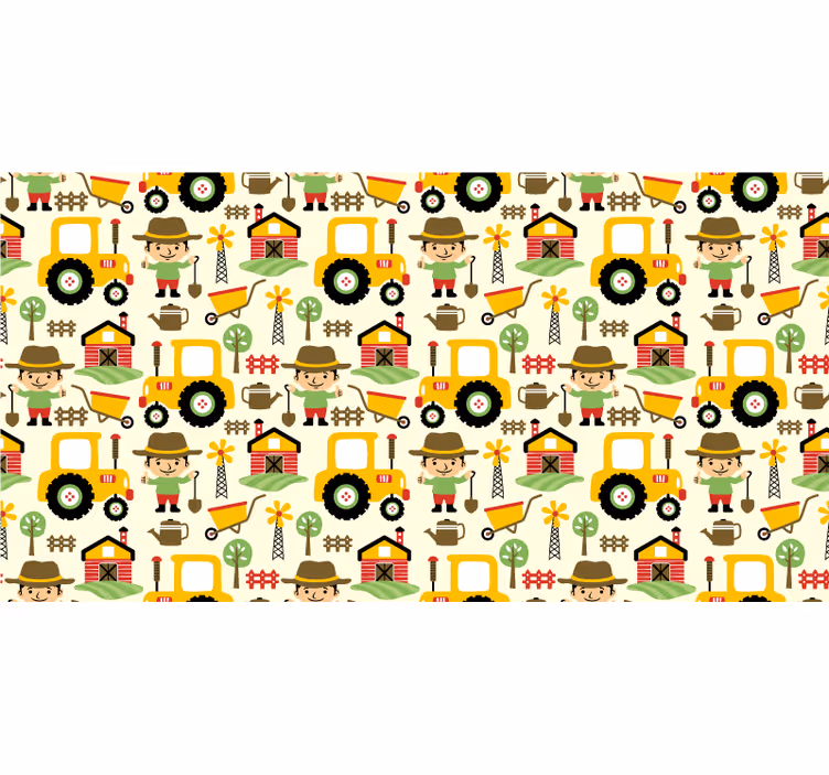 Children room roller blind with colourful tractor pattern - TenStickers