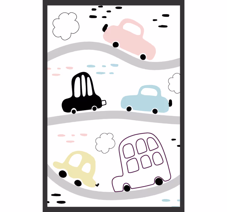 Children room roller blind kids vehicles and roads - TenStickers