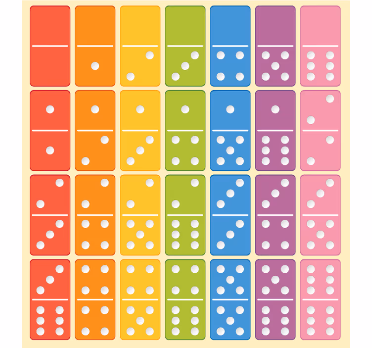 Children room roller blind dominoes game - TenStickers
