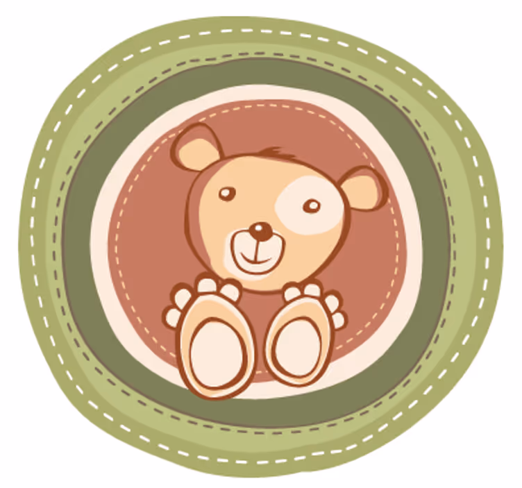 Children room roller blind bear sticker in circle - TenStickers