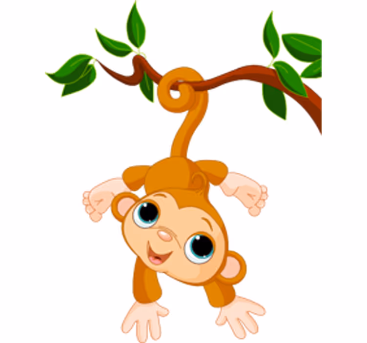 Happy little monkey children room roller blind - TenStickers