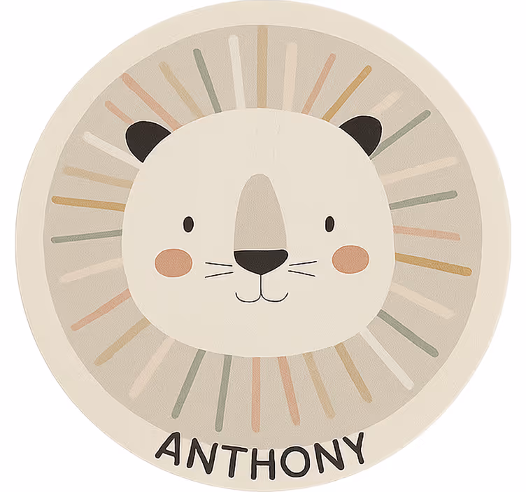 Custom beige lion children room roller blind - TenStickers