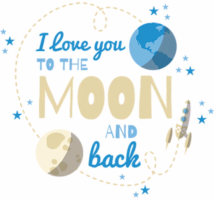 Love you to the moon children room roller blind - TenStickers