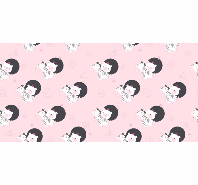 Children room roller blind baby zebra and bear decor - TenStickers
