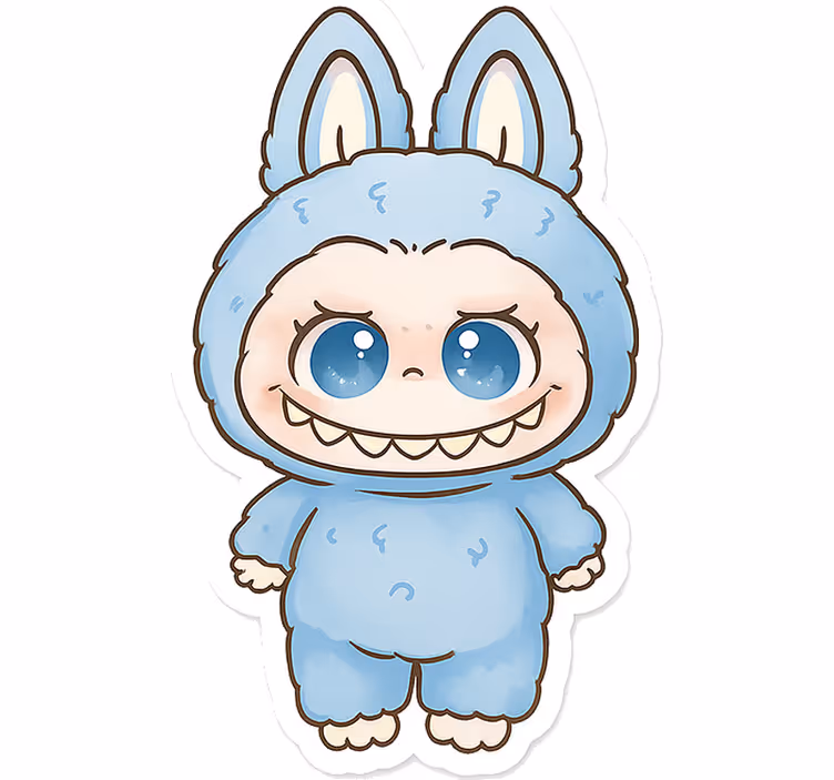 Children room roller blind blue monster doll - TenStickers