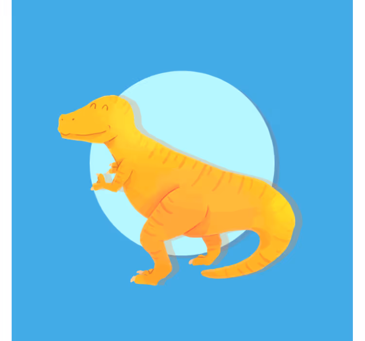 Children room roller blind nordic dinosaur yellow t-rex - TenStickers