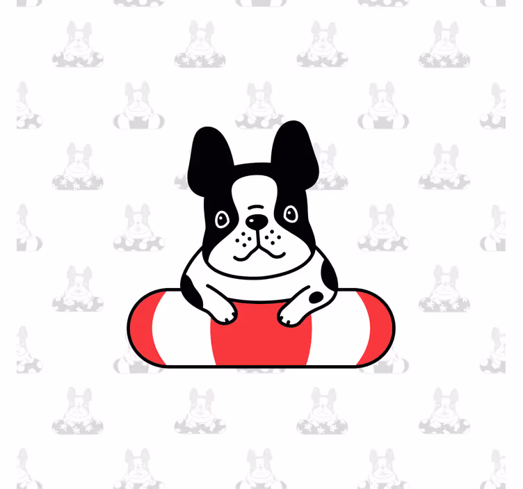 Children room roller blind with cute french bulldog pattern - TenStickers