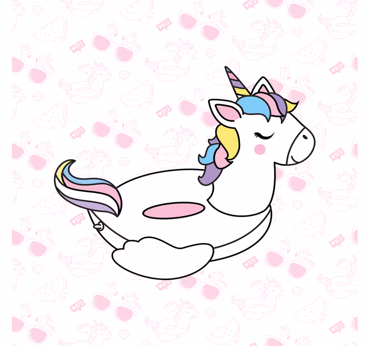 Children room roller blind with unicorns and flamingos - TenStickers