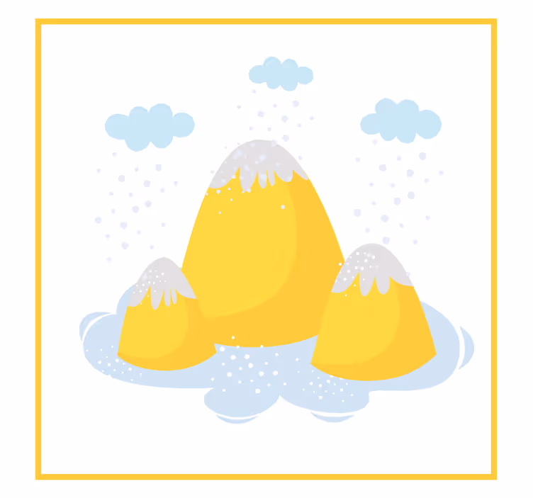 Children room roller blind yellow mountains rain drops - TenStickers