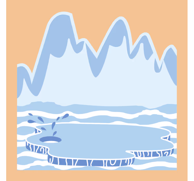 Children room roller blind blue ice mountains - TenStickers