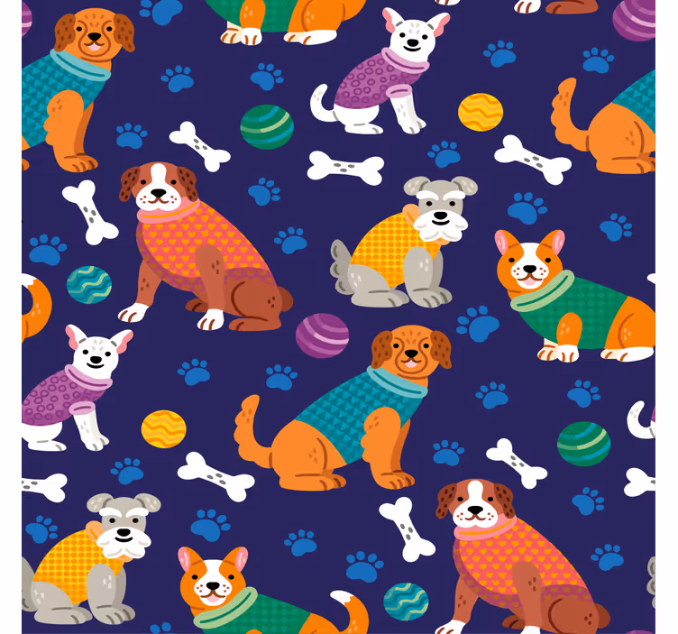 Children room roller blind with vibrant dog design - TenStickers