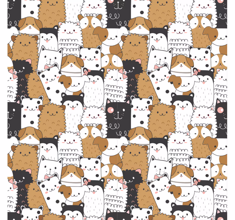 Children room roller blind with adorable seamless dogs - TenStickers