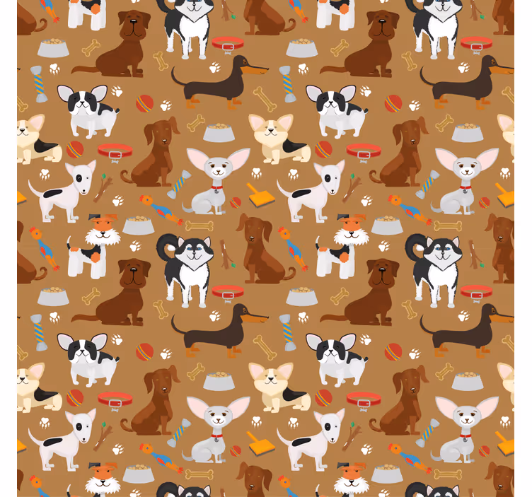 Children room roller blind with various cute dog patterns - TenStickers