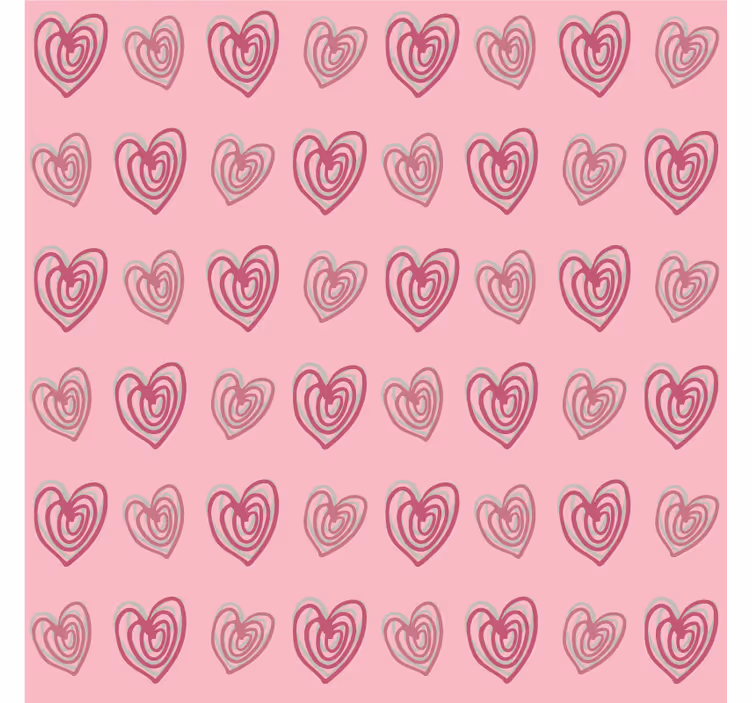 Children room roller blind doodle hearts pink design - TenStickers