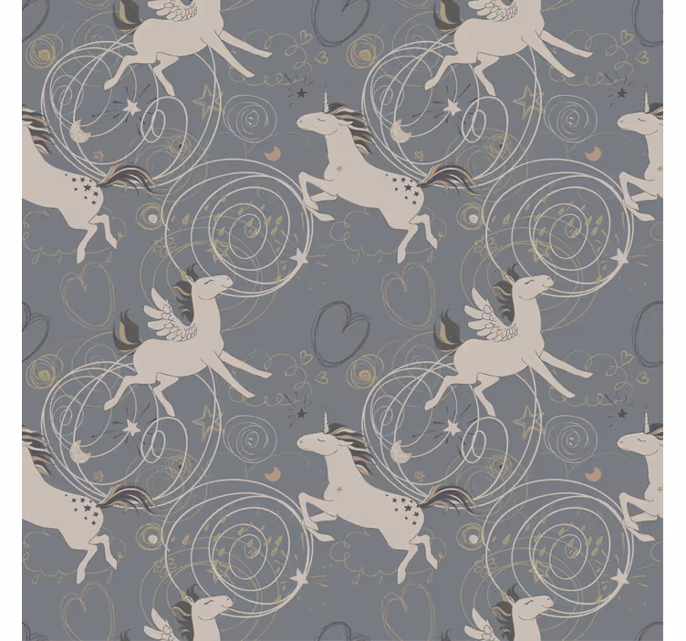 Children room roller blind pegasus unicorns on dark - TenStickers